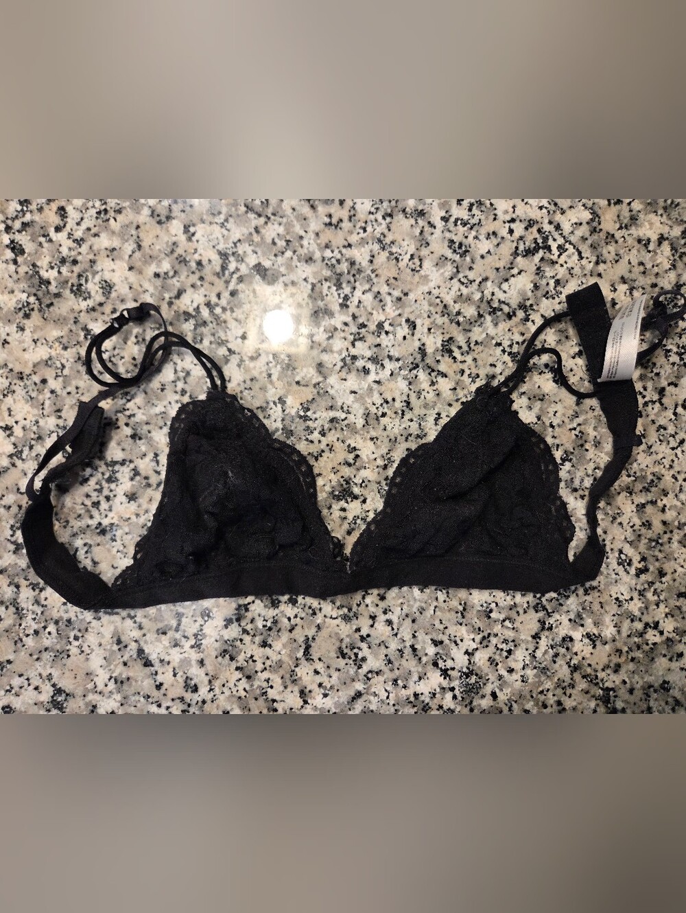 Urban Outfitters Black Lace Triangle Bralette